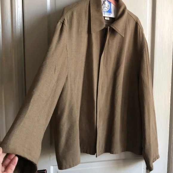 Perry Ellis Brown Zip Front Spread Collar Jacket XL - Picture 3 of 13